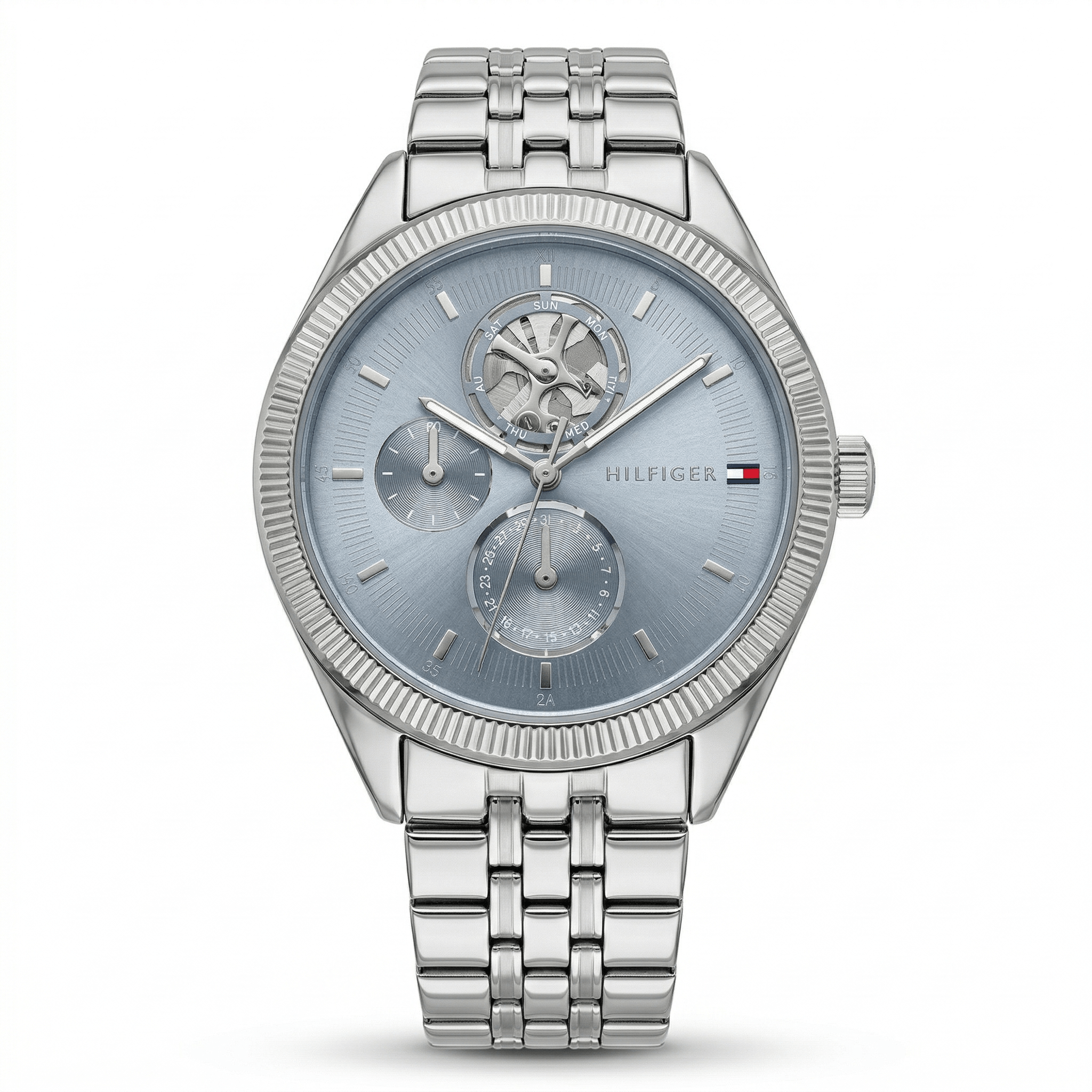 Original Authentic Hilfiger Multifunction Men's Steel Bracelet Watch