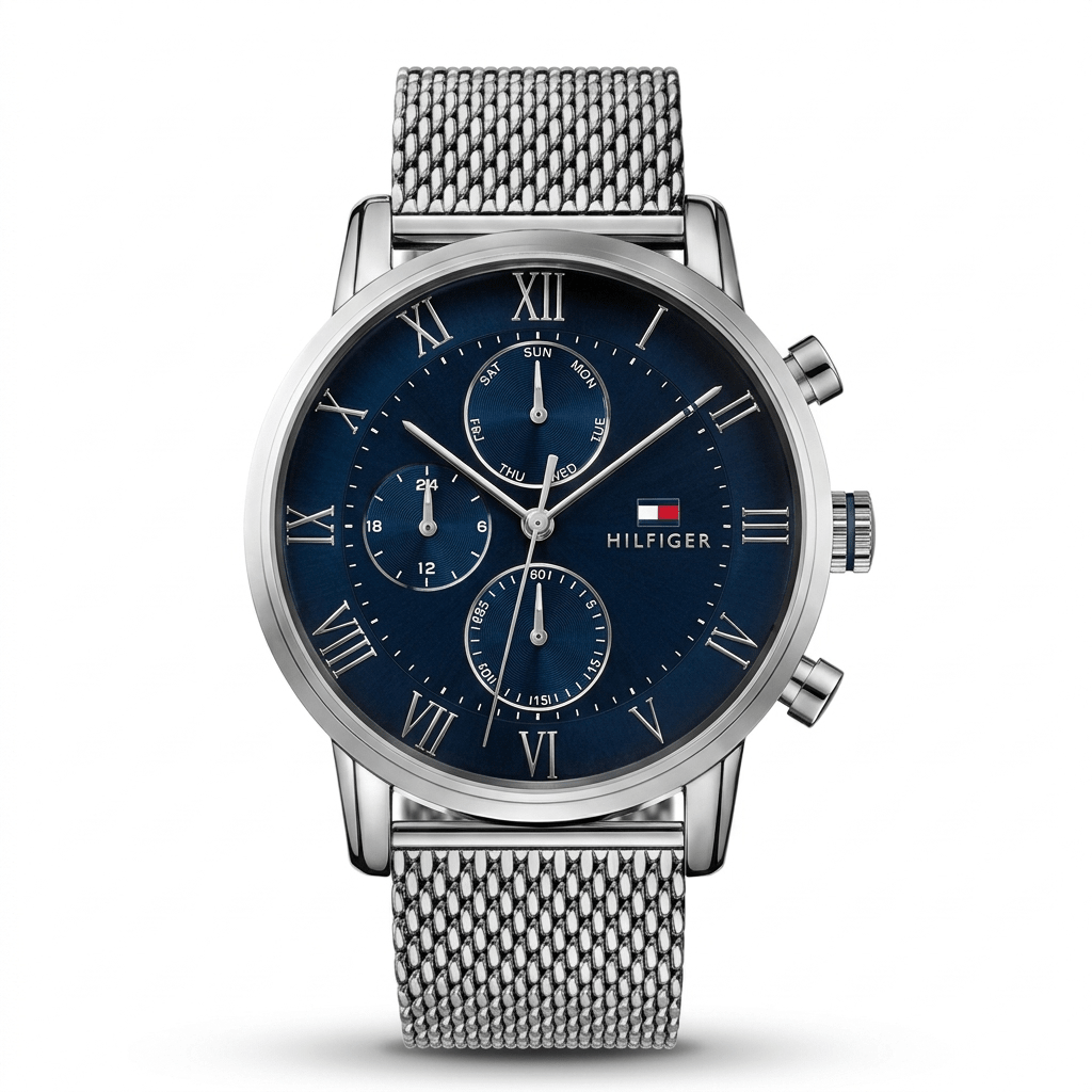 Tommy Hilfiger Multifunction Blue Dial Mesh Strap Watch 179.1398